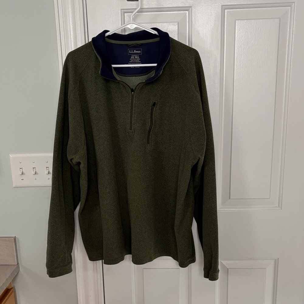 L.L. Bean Men's Olive Zip-Up Sweater Fleece (never worn)